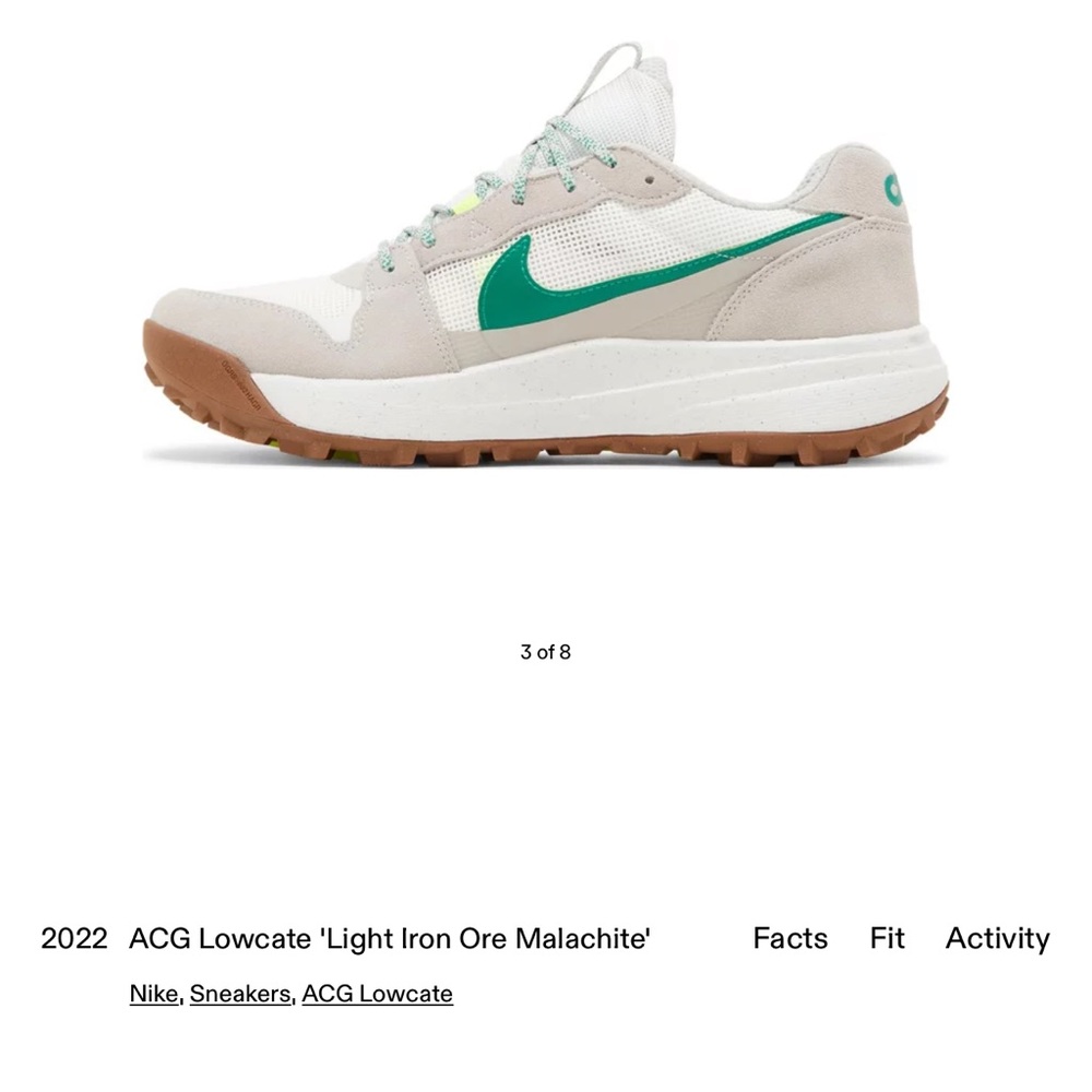 Nike ACG Lowcat Light IronOre Malachite | white| Men 7.5 Women 9.0